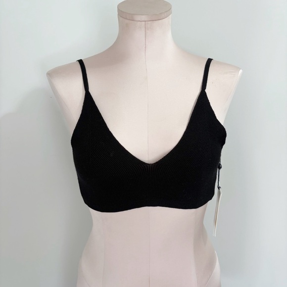 Jacquemus La Montagna Le Bandeau Valensole Bra Size XL NWT Black Ribbed New - Picture 3 of 16